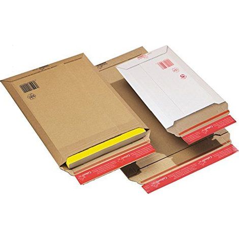 COLOMPAC Versandtasche ColomPac® Rigid Plus 185 x 270 x -50 mm (B x H x T) ohne Fenster mitSelbstklebung Kraftliner Wellpappe braun (1/2)