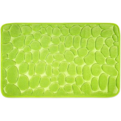 Tapis de Bain Mousse à mémoire de Forme antidérapant - Tapis de Bain 60 x 90 cm - Vert (1/4)