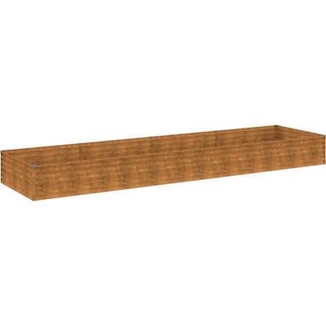 Vaso per fioriera aiuola rialzata piante fiori terrazzo giardino giardino 387 x 100 x 36 cm acciaio corten marrone 020039444