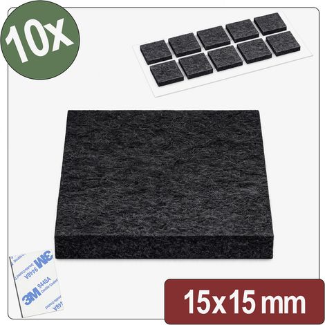 Quadrios 26SA131 Filzgleiter selbstklebend, rund Schwarz (L x B x H) 15 x 15 x 4 mm 10 St.