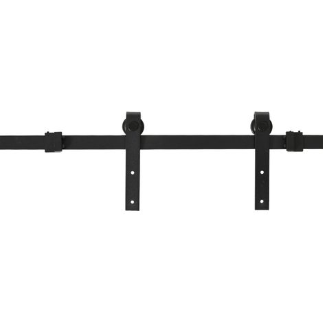 Kit de puerta corredera de acero negro para una hoja, guía 183 cm, MODENUIT (1/5)
