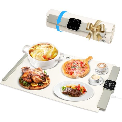 Chauffe Plat Électrique pour Assiettes – Beige