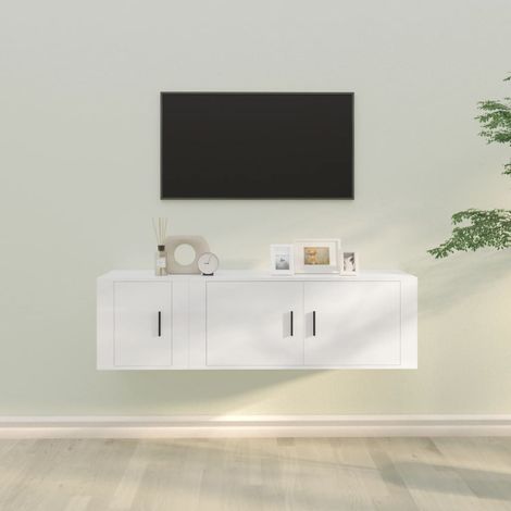 Set de muebles de TV 2 piezas madera contrachapada