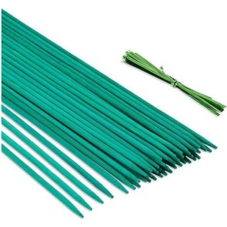 50 Pièces 44.5cm Tuteur Plante Support de Plantes - Piquets Plantes Résistants aux Intempéries Tuteur Tomate de Jardin pour Plantes Pois Légumes Orchidée Support,avec 50 Attaches torsadées (1/4)