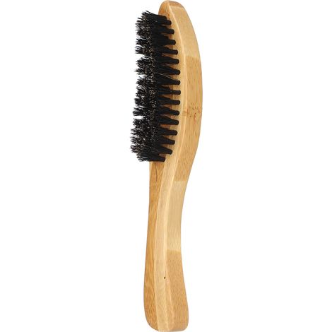 1 Brosse à barbe en hêtre, forme incurvée, poils doux, manche ergonomique, pour voyage et entretien quotidien（Q3 : Nouveaux produits pour le mois d'août） (1/5)