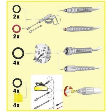Joint Torique - Nettoyeur Haute Pression - Compatible K2 K3 K4 K5 K6 K7 - Résistance Chaleur - 20 Pièces (1/5)