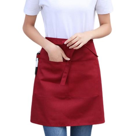 Demi-tablier unisexe à 2 poches, idéal pour les chefs, restaurants et cafés. (1/5)