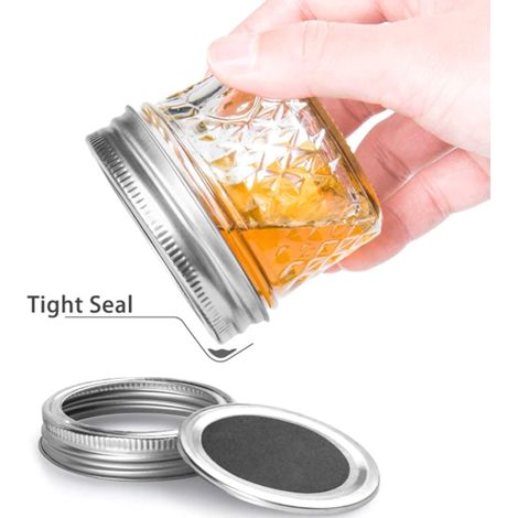 Bocaux en verre transparent de 100 ml pour la cuisine, petits pots de conservation avec couvercles hermétiques pour conserver confitures, miel, yaourts, jus de fruits et bonbons.