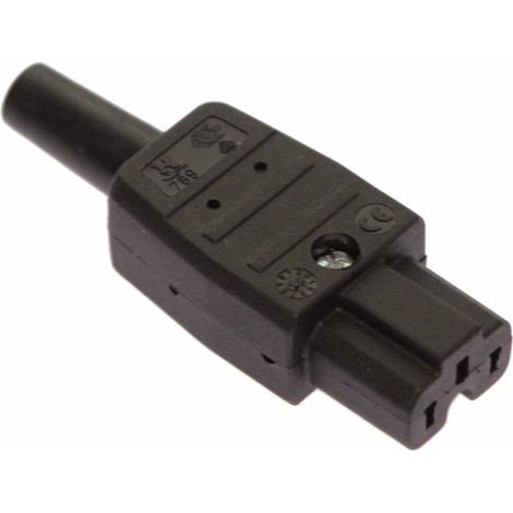 AS Schwabe 62083 Warmgeräte-Steckverbinder Stecker, gerade Gesamtpolzahl: 2 10 A Schwarz 1 St.
