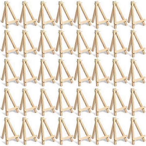 60 mini chevalets en bois pour cartes de visite, présentoirs photo, petites toiles, activités artistiques et manuelles en classe, format 8 x 15 cm (1/5)