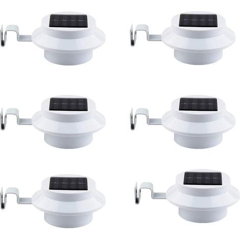 6 Lampes Solaires Extérieures LED Intelligentes pour Gouttière, Allée, Pelouse et Jardin Lumière Blanche (1/4)