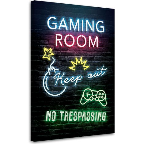 Image sur toile, Inscription Chambre du joueur Gaming - 60x90 (1/5)