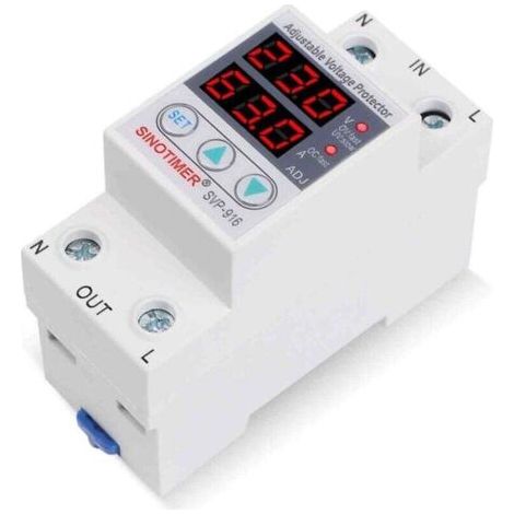 Intelligenter Überspannungsschutz SVP-916 40A/63A/80A, automatisch einstellbar, Strombegrenzung, Verzögerung, Überspannungs-/Unterspannungsschutz 220V