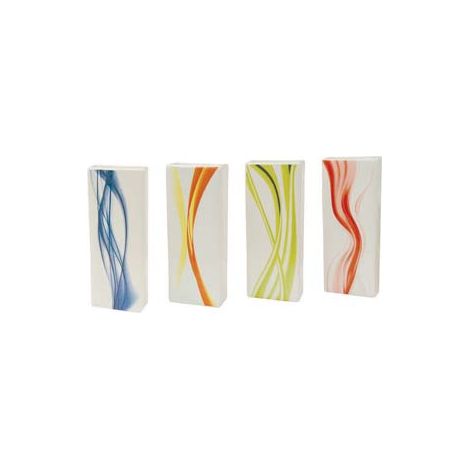 UMIDIFICATORE CERAMICA RETTANGOLARE CON DECORO FLOREALE- - mm 75x38x190h. - verde - 12 pezzi XTRA