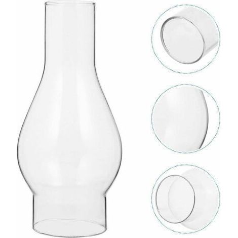 Abat-jour en Verre Transparent pour Lampe à Huile, Cheminée en Verre de Lampe à Pétrole, Abat-jour pour Lampe Kérosène, Accessoires Remplaçables (Size : Small) (1/4)