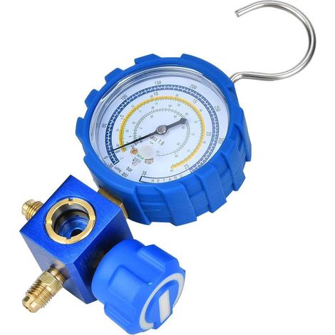Jauge de Collecteur de Climatisation pour R22/R410A/R134A/R407C, G1/4, Conception Anti-Collision, Volant à Anneau Métallique, Poignée Ergonomique, Coque en Plastique Souple (1/5)
