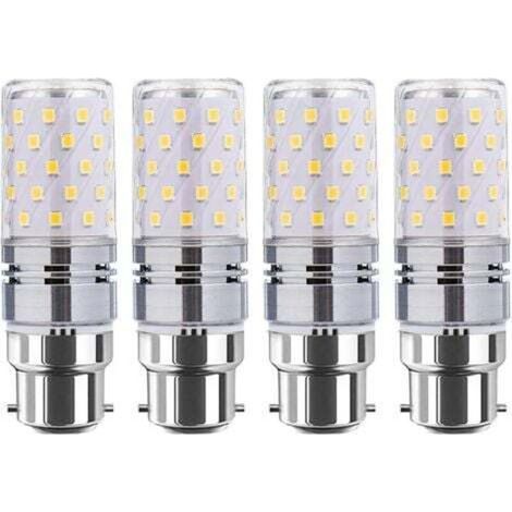 B22 LED-Maiskolbenlampen, 12 W, 4er-Pack, entspricht einer 100-W-Glühlampe, 4000 K, AC85-265 V. B22-Bajonettsockel.