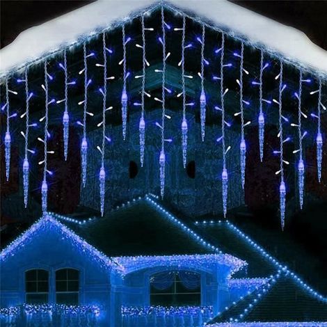 Bleu - AMERICAN PRIZE - LED-Vorhang-Lichterkette 0,4 m, Außenbeleuchtungsdekoration, I