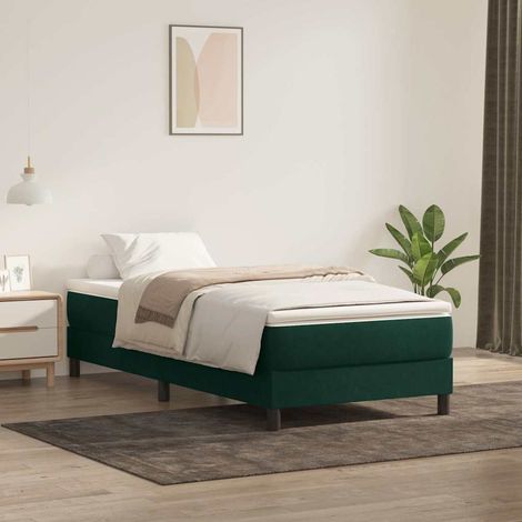 Boxspringbett ohne Matratze Dunkelgrün 100x220 cm Samt