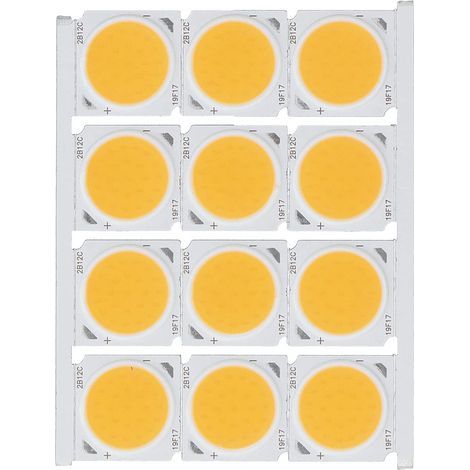 Puces LED intégrées-12 pièces COB Source de lumière Haute Puissance Puce LED Ronde 1080LM Bricolage éclairage 12W 36‑41V (lumière Chaude) (1/5)