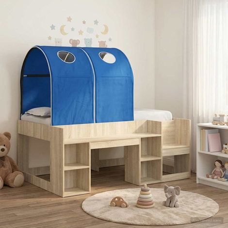 Cama con Túnel 3 uds. Roble Sonoma y Azul Madera de ingeniería (1/5)