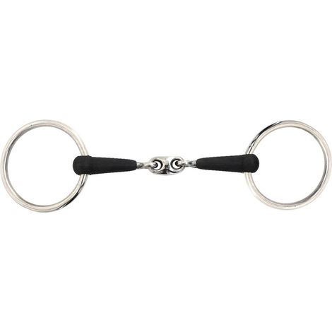 13,5 cm: Morso ad anelli con olivetta centrale in gomma e acciaio inox 16 mm