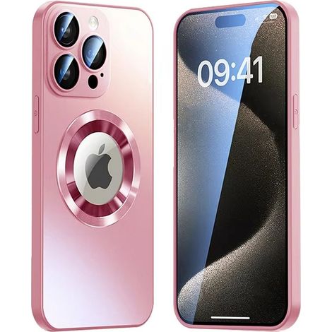 Étui magnétique SiGN pour iPhone 17 Pro avec cache-objectif et logo visible - Rose