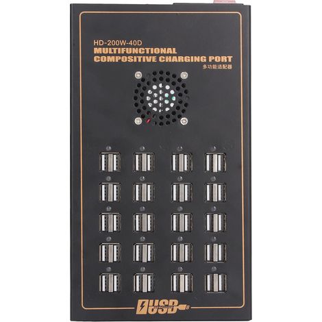 Intelligenter 20-Port-USB-Hub mit 170-240V-Netzteil, Lade-/Datenverteiler und integriertem Netzteil. (1/5)