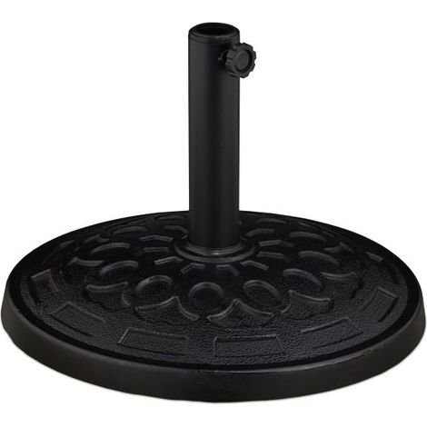 Round parasol stand in black