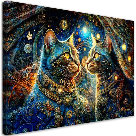 Tableau sur toile Tableau sur toile Chat abstrait 90x60 (1/5)