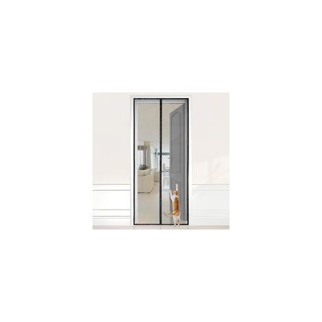 Moustiquaire Pour Portes, Rideau Magnétique Pour Portes de Balcon et Portes-fenêtres, Aimants 2 fois plus Puissants Pour Une Fermeture Parfaite, Installation Facile Sans Perçage(90x210 (1/5)