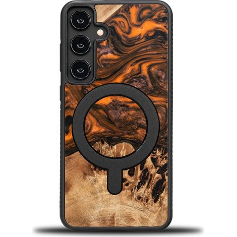 Coque Bewood Unique pour Samsung Galaxy S24 FE 5G - Orange avec MagSafe (1/4)