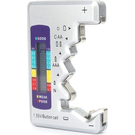 Battery capacity indicator, small tester, digital display, voltmeter (for lithium batteries) white. (1/5)
