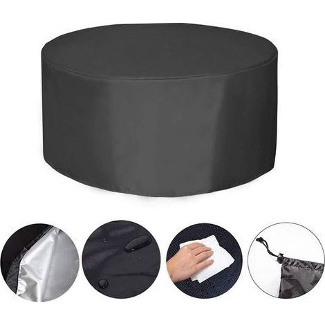 Housse pour Table de Jardin, Housse de Protection Bâche Imperméable pour Meubles Jardin et Hivernage Mobilier Salon de Jardin (18595cm, Ronde) (1/4)