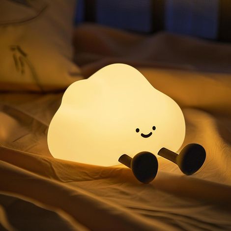 Veilleuse tactile en silicone Cloud, une veilleuse LED à intensité variable et à minuterie, idéale comme cadeau pour enfants ou décoration de chambre (forme de nuage) (1/5)
