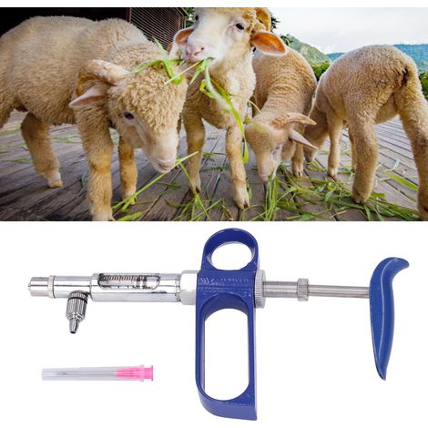 Seringue d'injection pour animaux 2ml, ajustable continue, pour bovins, ovins, porcs, caprins Matériau plastique + verre 19.5x11cm (1/5)