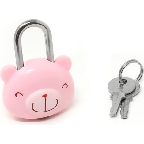 Cadenas mignon en forme d'animal de dessin animé, mini cadenas ours avec clé – idéal pour les boîtes à bijoux, les sacs à main, les coffres au trésor et les valises. (1/5)