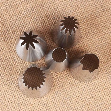5 Pièces Grand Douilles Patisserie, Embouts de Glaçage pour Poche à Douille, Pour Patisserie et Décoration de Cupcakes (1/5)