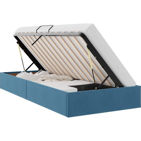 Maison Exclusive - Letto ottomano con archiviazione Blu Scuro 90 x 190 cm Velluto