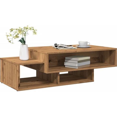Table basse-Table Salon -Table d'appoint chêne artisanal 105x55x32 cm bois d'ingénierie 760319 (1/5)