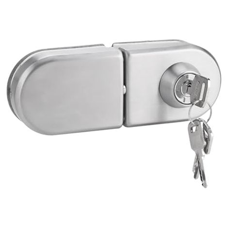 Serrure Coulissante Verre Inox Brossé 10-12mm, 1 Pièce (1/5)