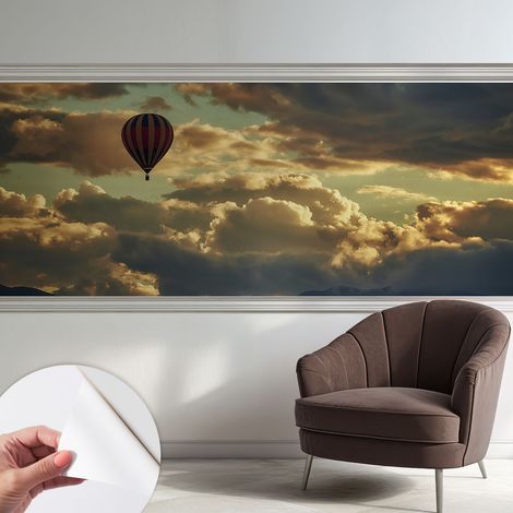 Papier peint autocollant avec imprimé pour cuisine facile à appliquer pour mur a motif Ballon dans les nuages 250x104 cm (1/5)