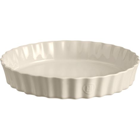 Tourtière céramique XL 32 cm émaillée blanc Argile Emile Henry (1/3)