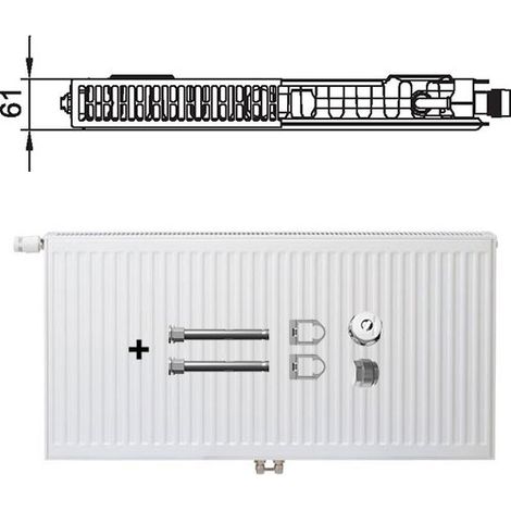 Kermi Profil Vplus Ventilheizkörper Mittelanschluss Typ 11 600x900mm Ventilposition rechts FTP110600901R1K (1/4)