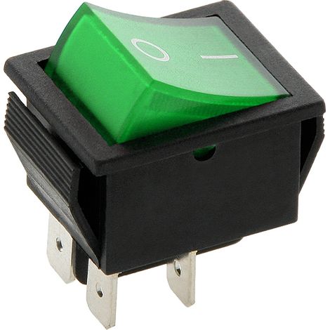 Interruptor grande iluminado de color verde, CA 230V 15A