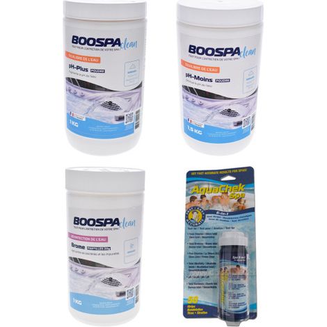 Pack traitement de l'eau Spa (brome/pH+/pH-) + bandelettes (1/5)