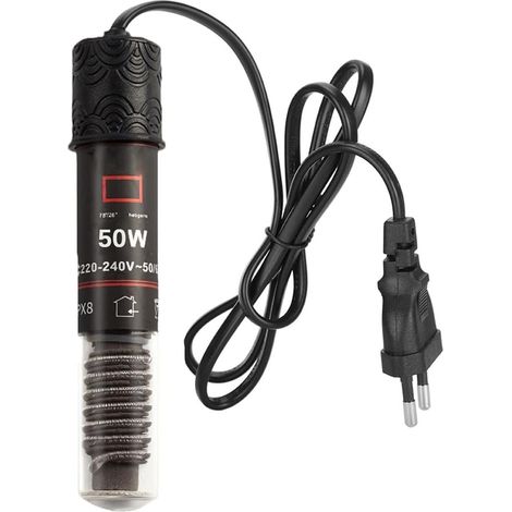 Mini Barre Chauffante Aquarium, 50W Thermostat Chauffage Tortue pour Petits Aquariums, pour Eau Salée et Eau Douce, avec Cordon d'alimentation de 99cm (1/5)