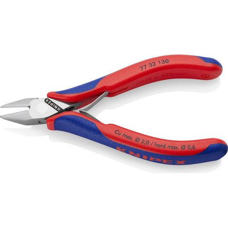 KNIPEX 77 32 130 Alicates de corte diagonal para electrónica con articulación machihembrada con mangos multicomponentes 130 mm (1/3)