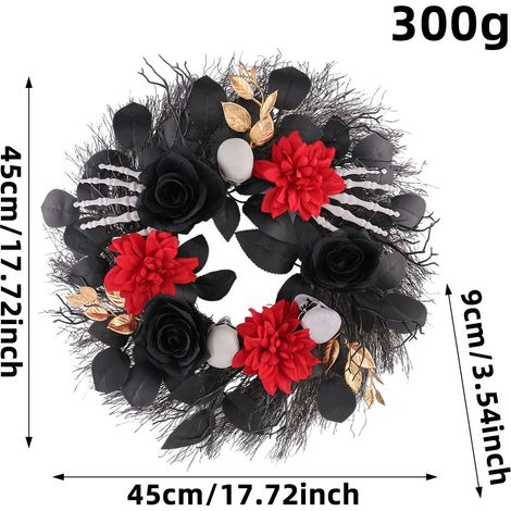 Neuer Halloween-Türkranz mit Totenkopf- und Handknochenmotiv, Türhänger, Eingangsdekoration, Festtagskranz J3-36