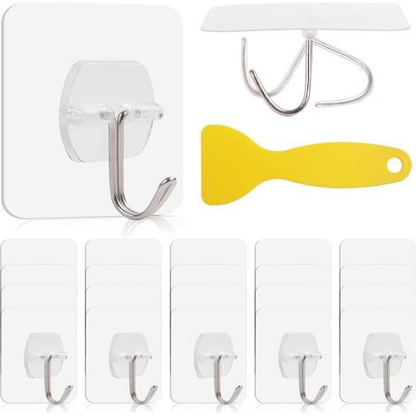 Klebehaken selbstklebend transparent 20 Stück Transparent Klebehaken (1/5)